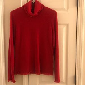 LIKE NEW cashmere Magaschoni red turtle sweater M